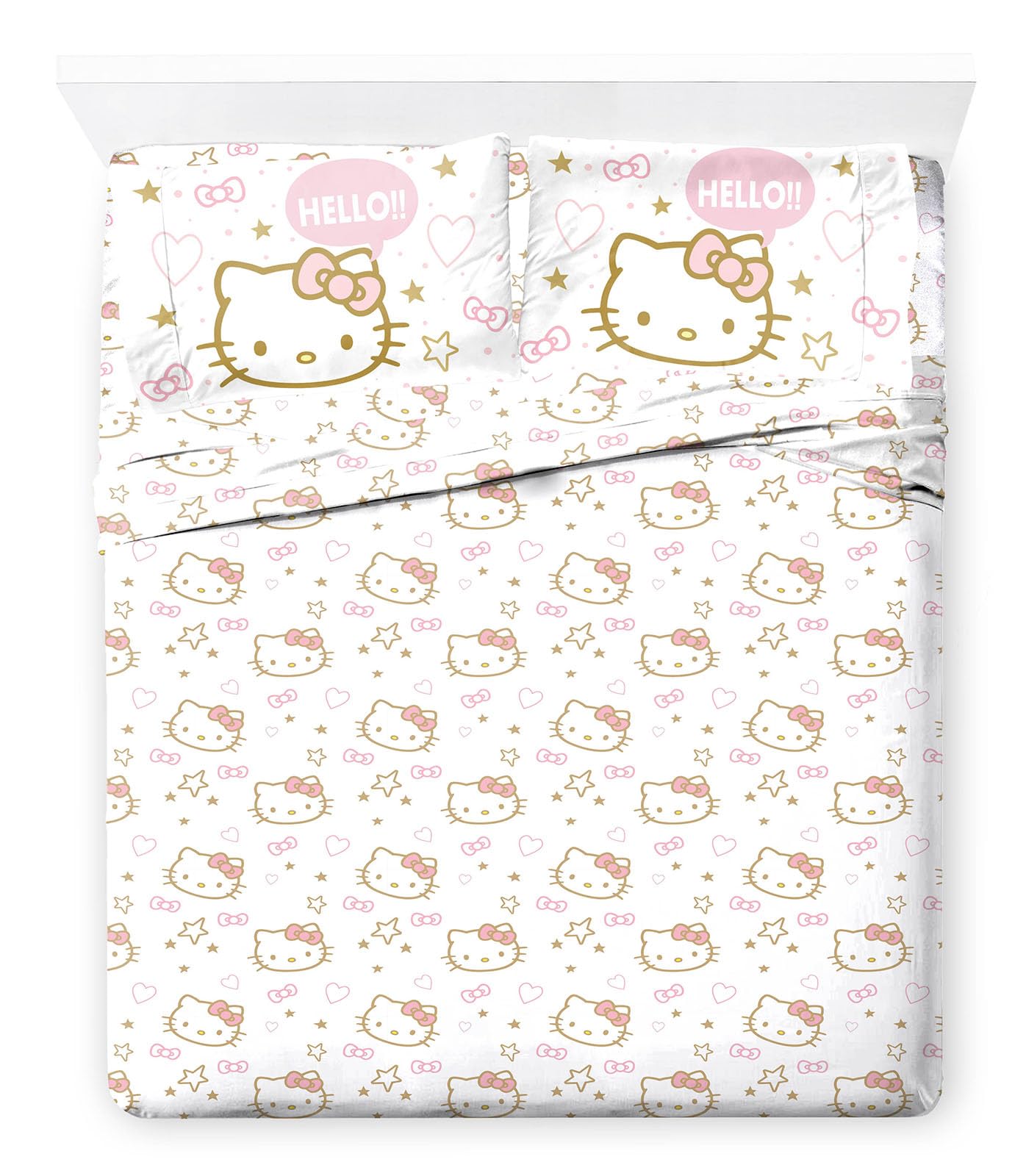 Jay Franco folded set front showing Hello Kitty and neat packaging for easy gifting