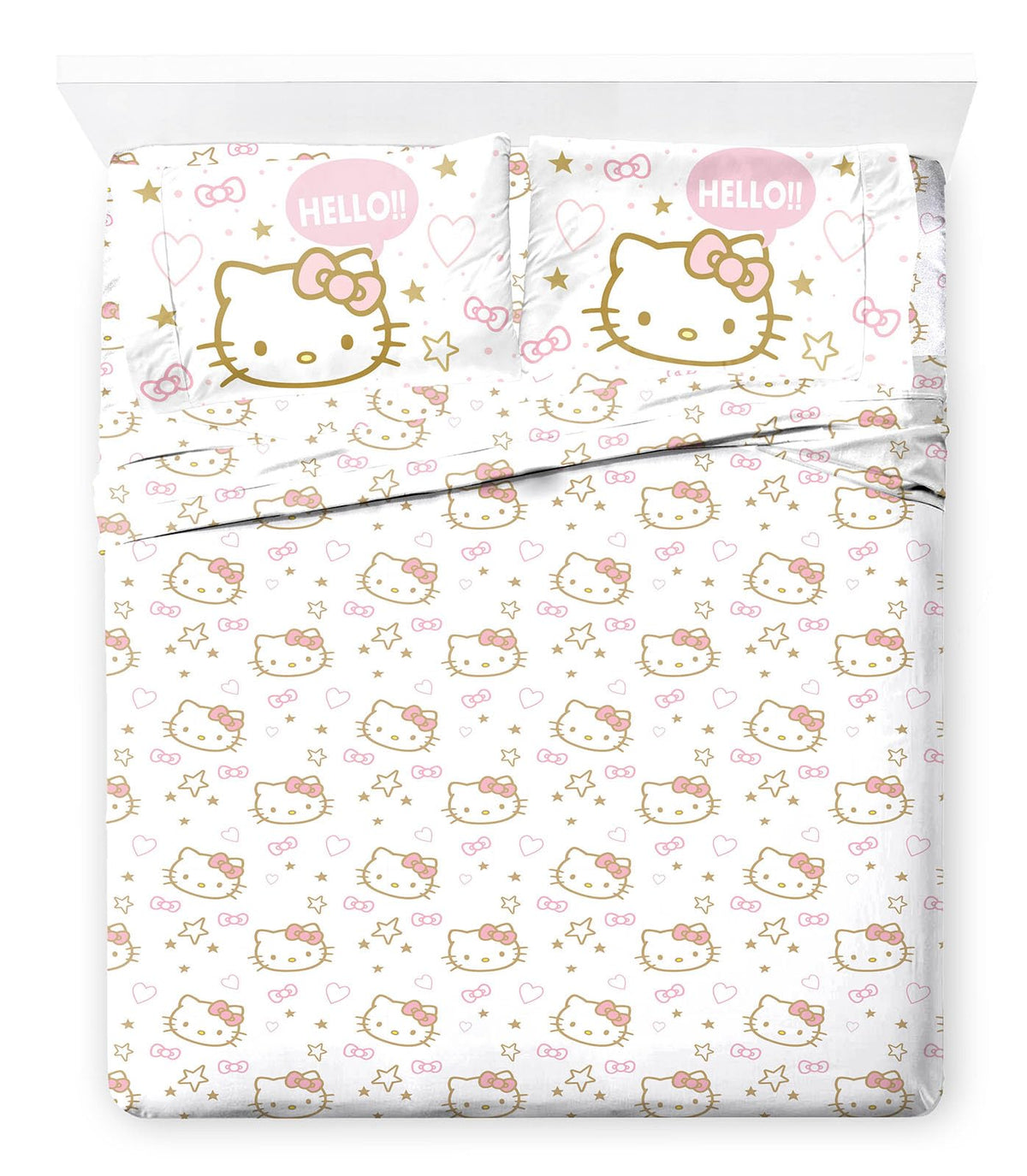 Jay Franco folded set front showing Hello Kitty and neat packaging for easy gifting