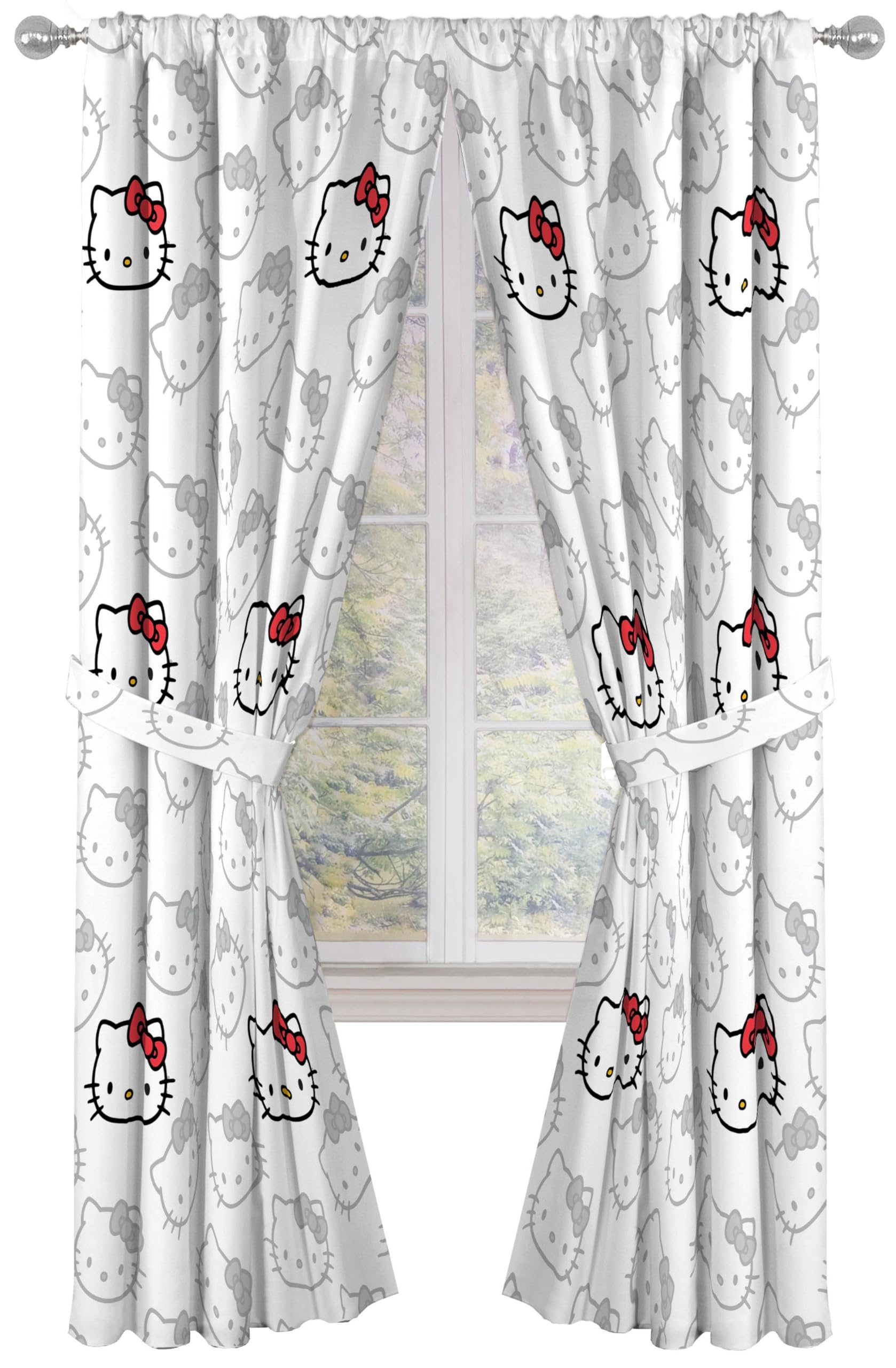 Jay Franco Hello Kitty front panels shown hanging, cheerful room update