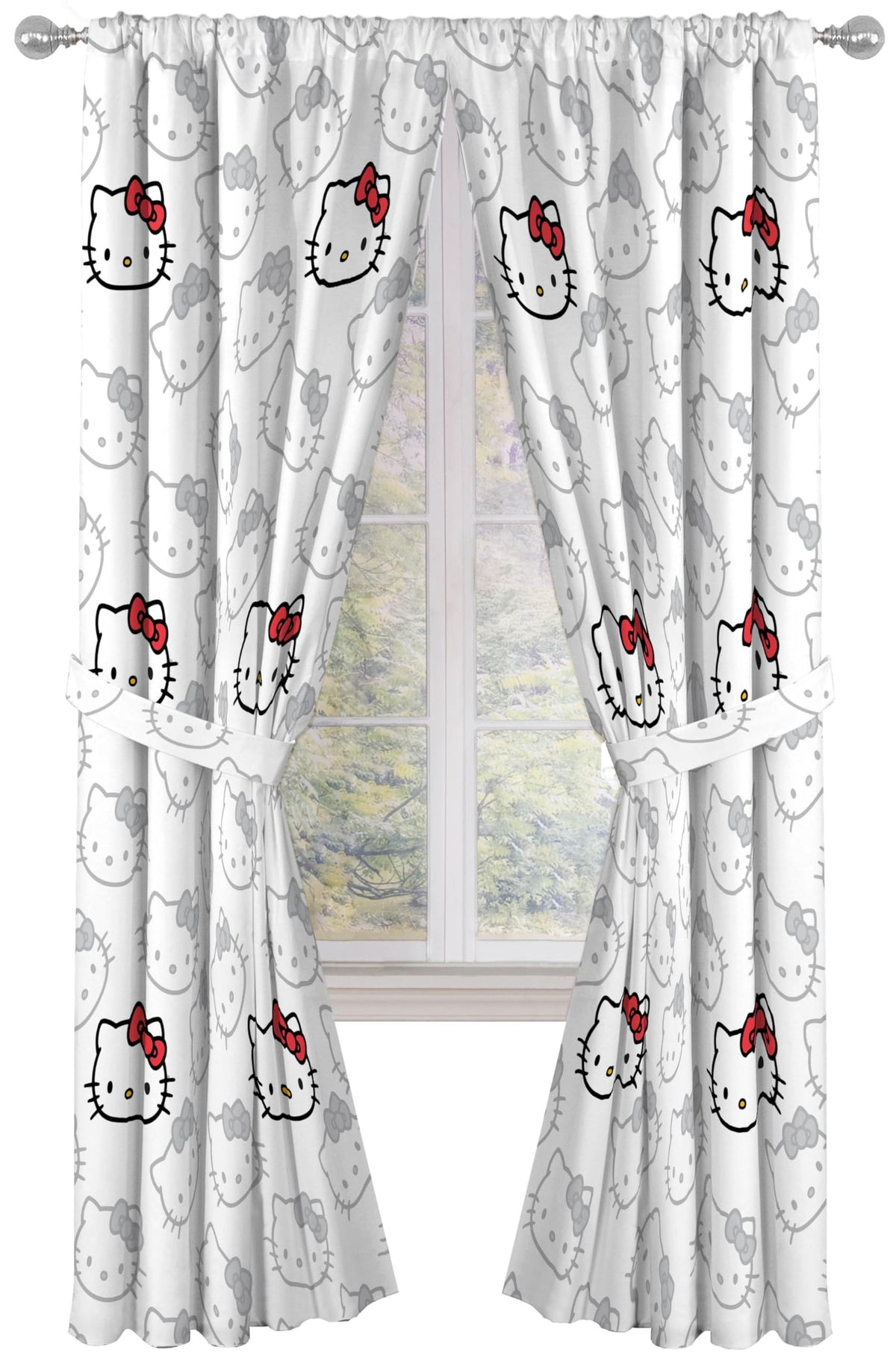 Jay Franco Hello Kitty front panels shown hanging, cheerful room update