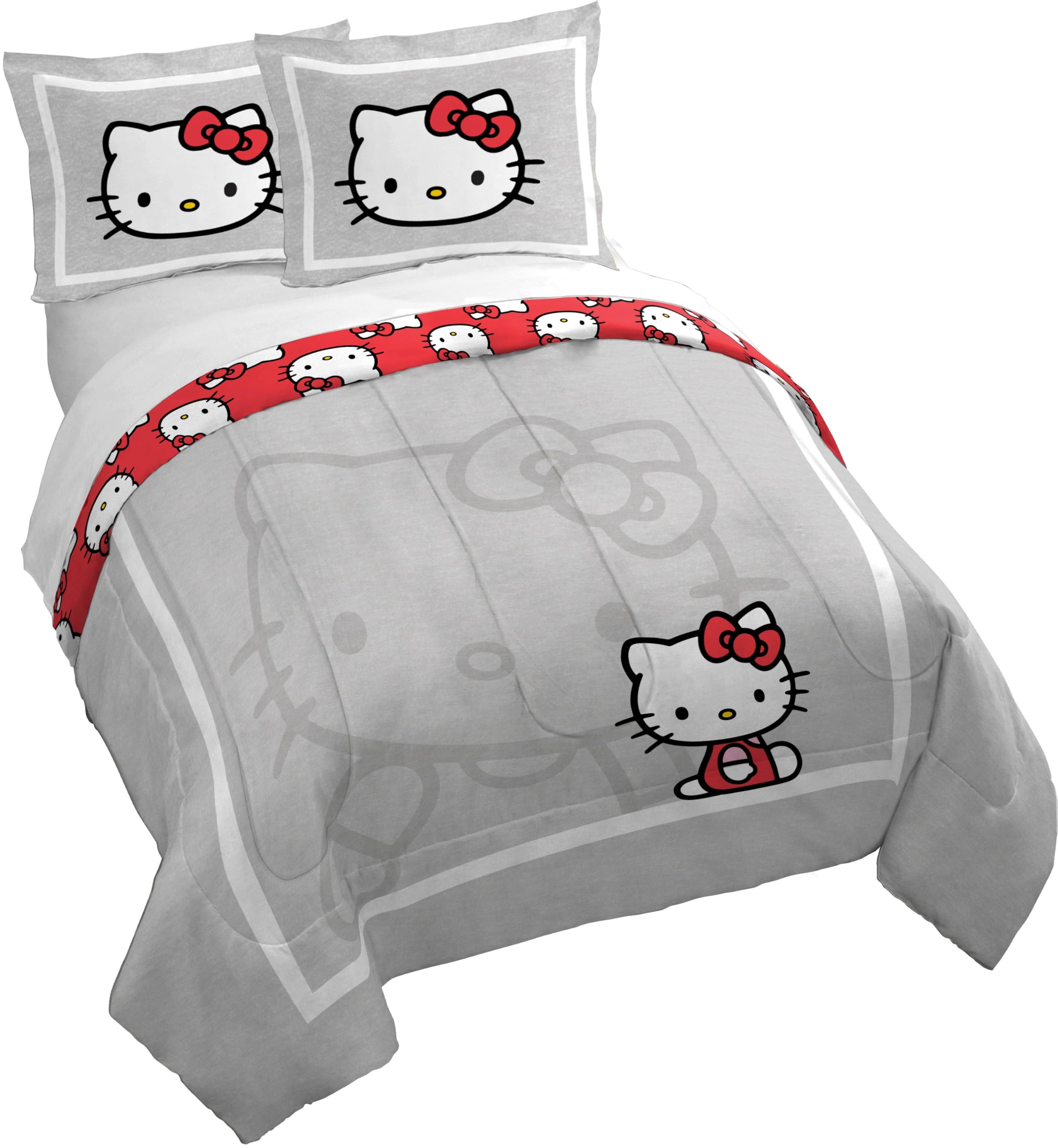 Jay Franco duvet cover front view showing Hello Kitty design and cozy appeal