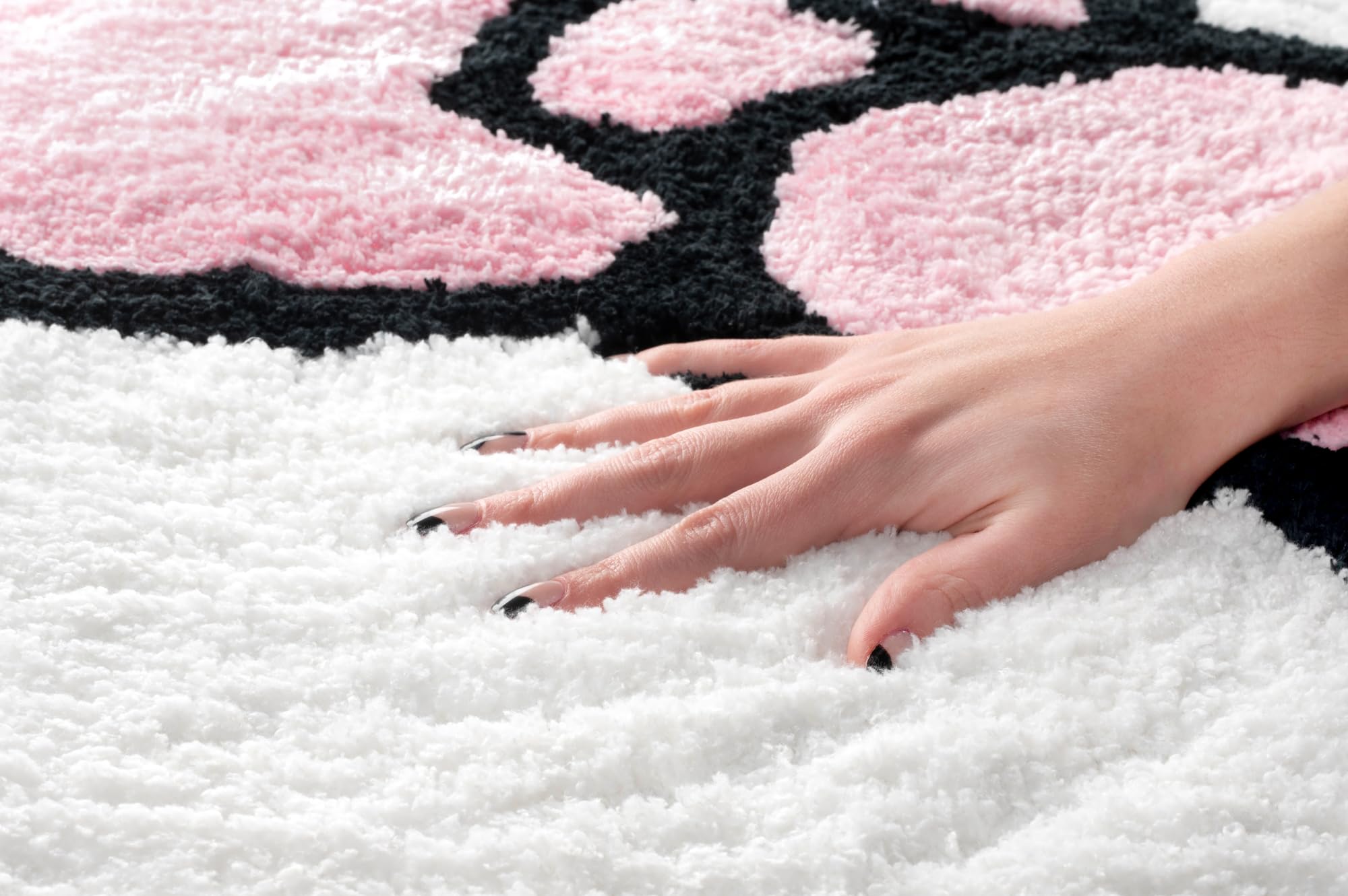 Jay Franco Hello Kitty rug close-up pile detail highlighting plush comfort