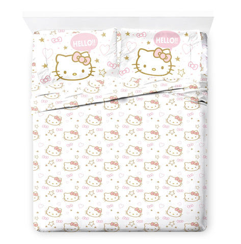 Jay Franco Hello Kitty set rolled and boxed to show compact storage and sizing