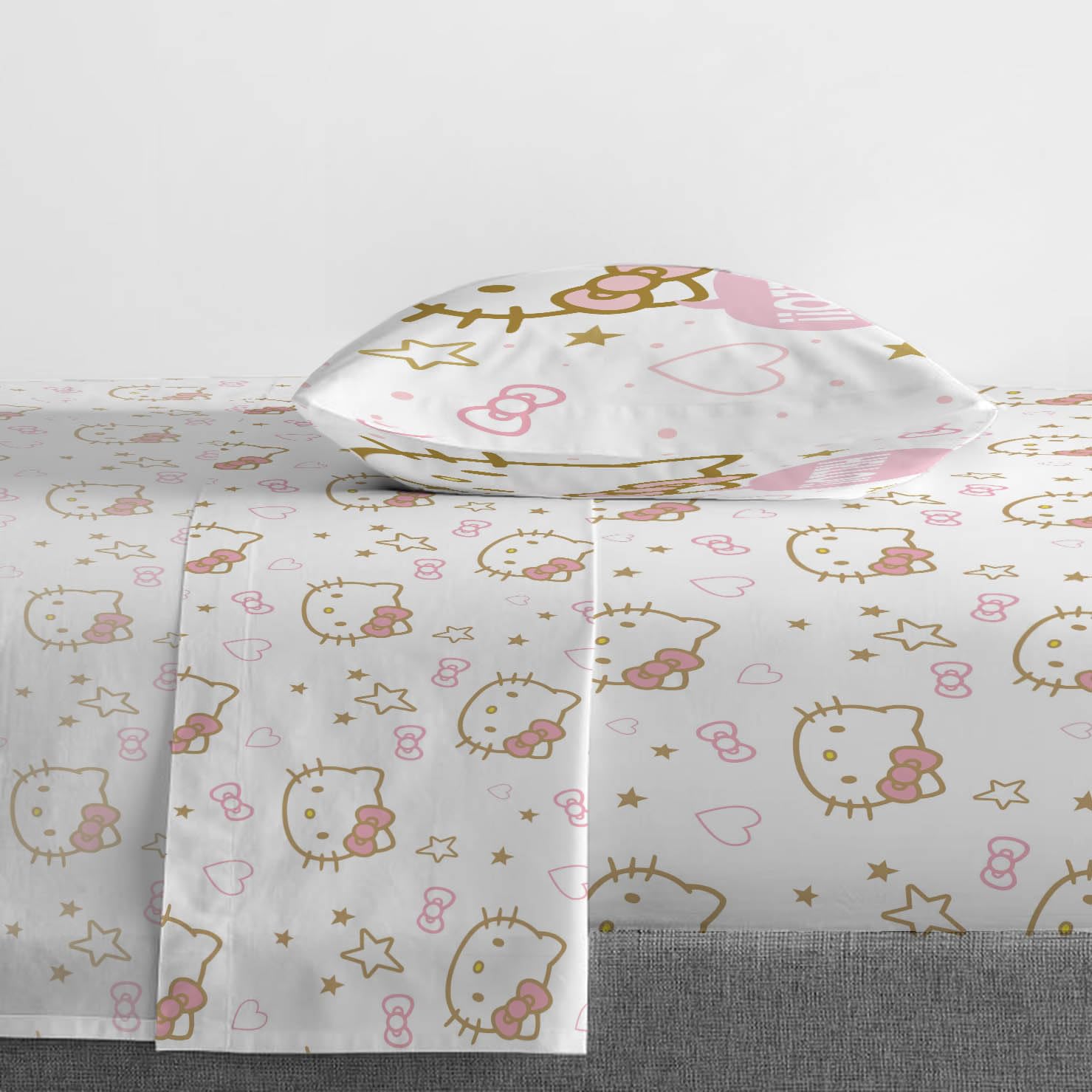 Jay Franco sheet set on mattress showing true twin size fit