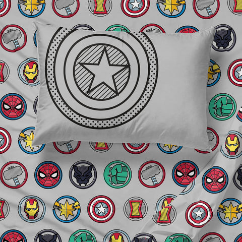Jay Franco comforter styled on a child's bed showing room-ready superhero decor