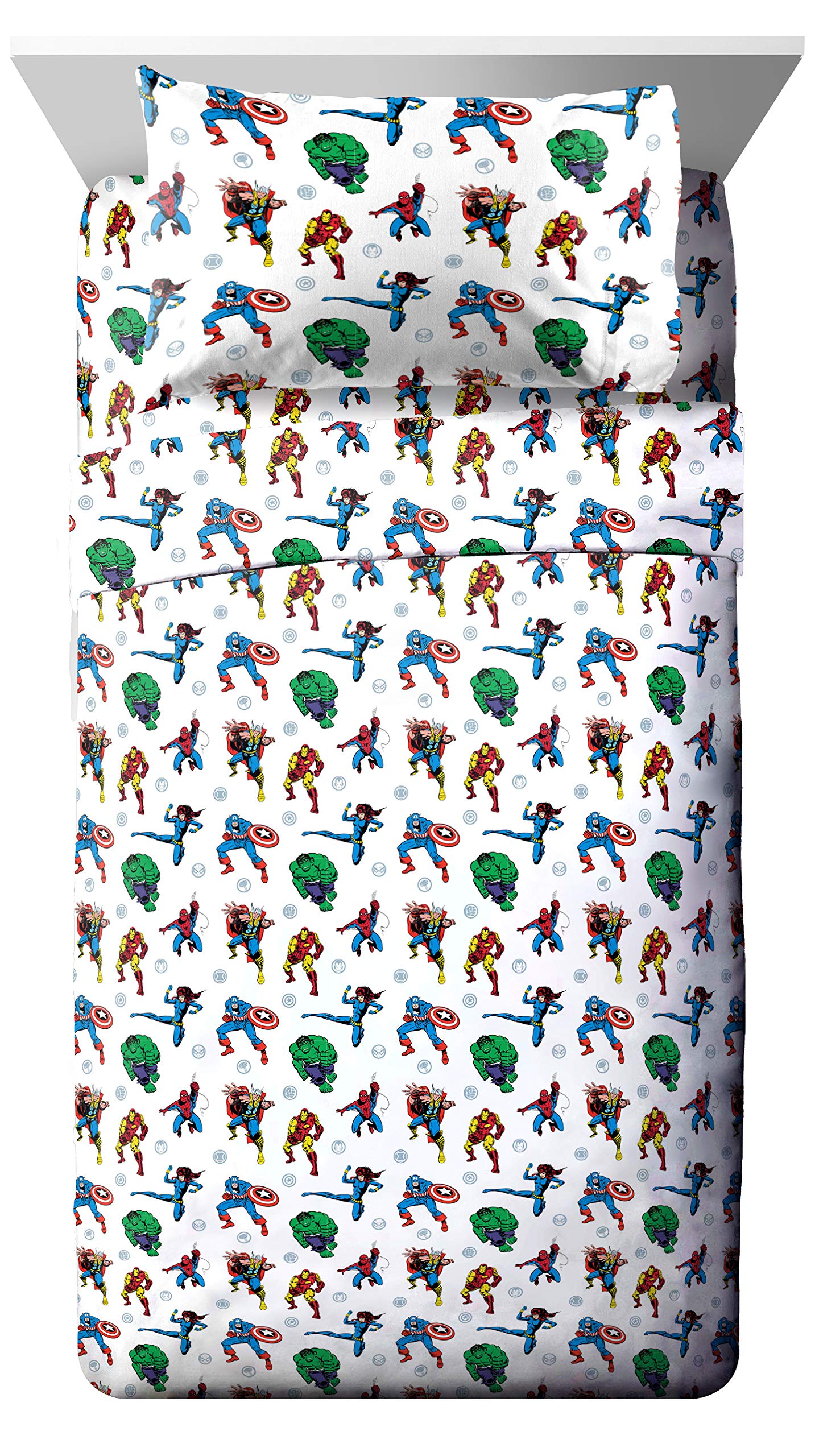 Jay Franco pillowcase detail displaying printed Iron Man artwork for kid-friendly design