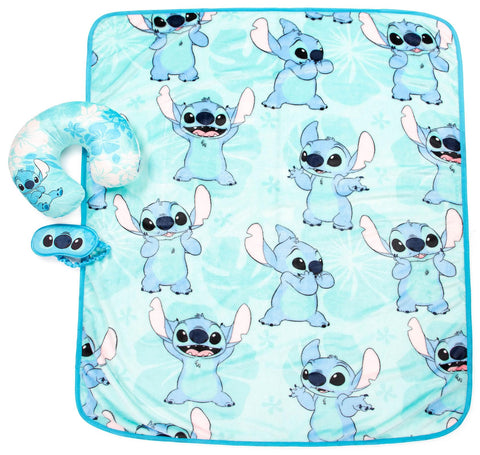 Jay Franco Lilo & Stitch blanket close-up showing soft texture and colorful print for comfort