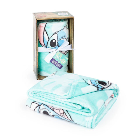 Jay Franco Lilo & Stitch fleece close-up showing plush texture and lasting softness benefit