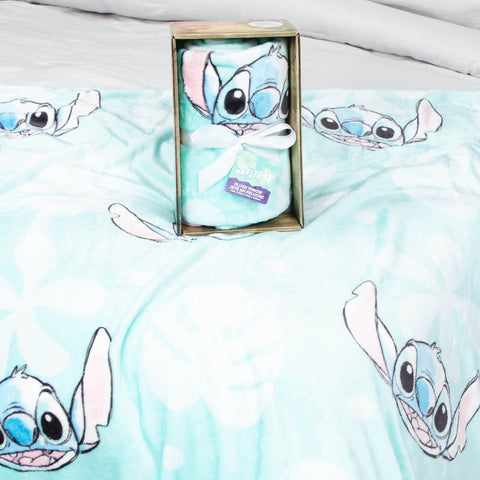 Jay Franco Lilo & Stitch front view showing full floral design and Stitch for joyful decor