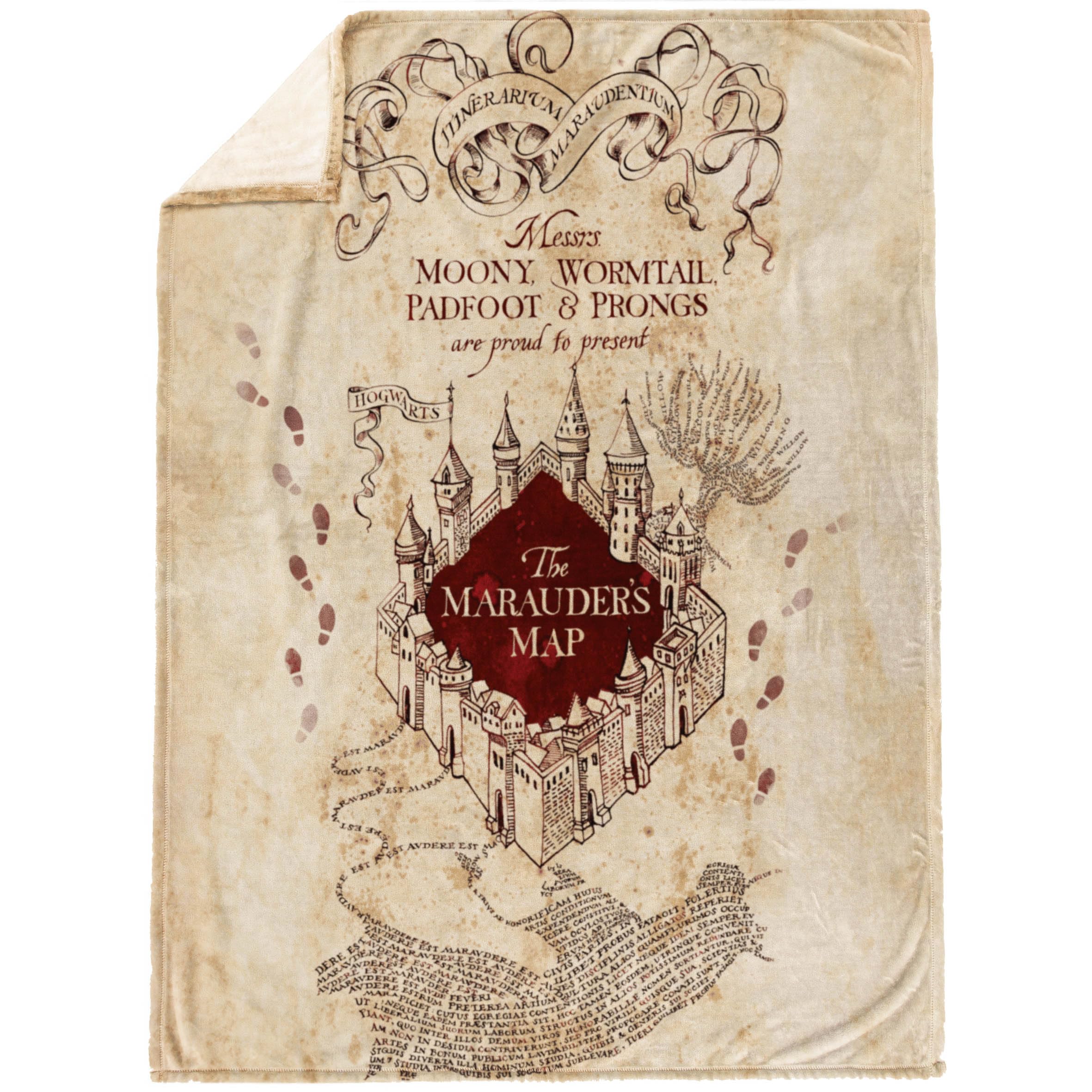 Jay Franco close-up of Marauder's Map print detail highlighting soft texture and clarity