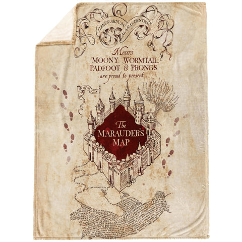 Jay Franco close-up of Marauder's Map print detail highlighting soft texture and clarity