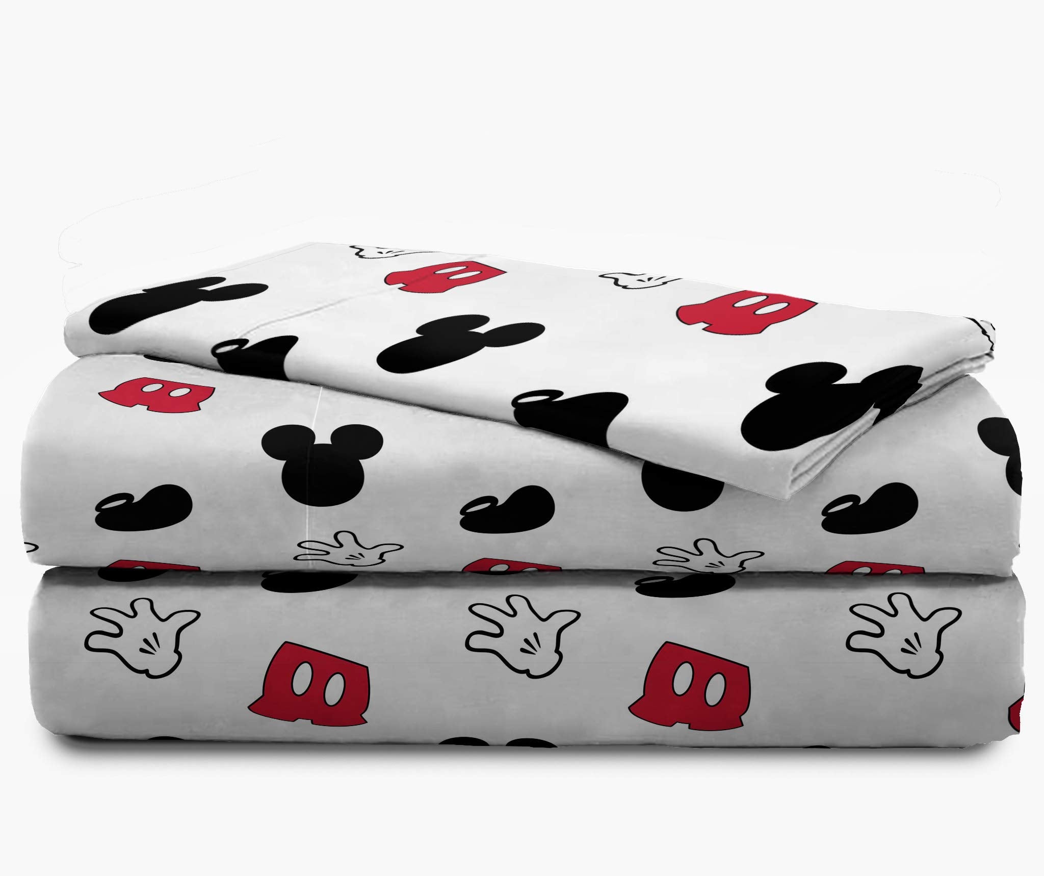 Jay Franco Mickey Mouse microfiber fabric texture showing soft finish and durability