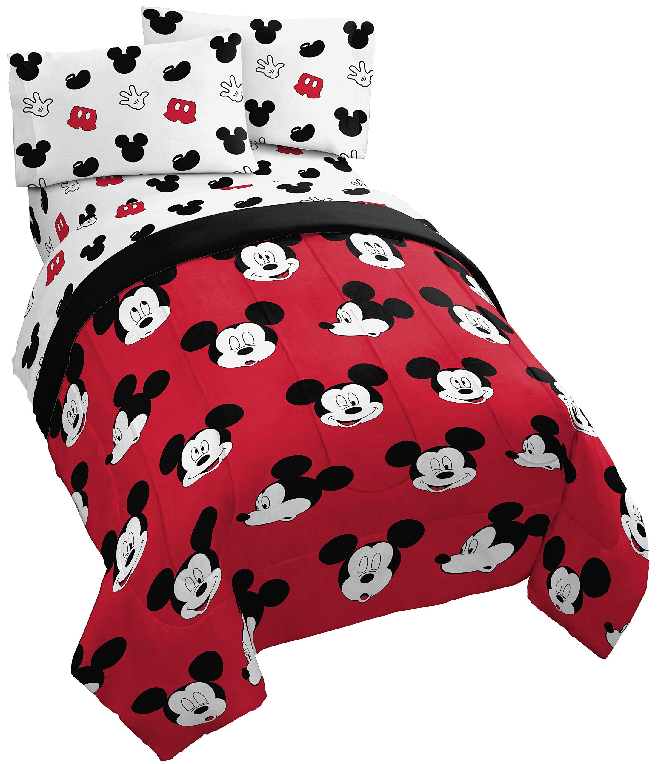Jay Franco Mickey Mouse front view showing bold red design and cozy comfort