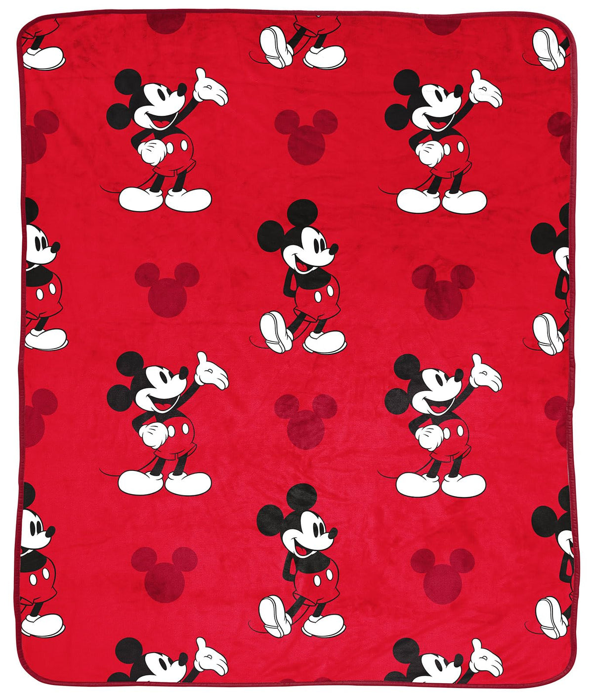 Jay Franco front view of Mickey Mouse fleece throw showing vibrant design and cozy look