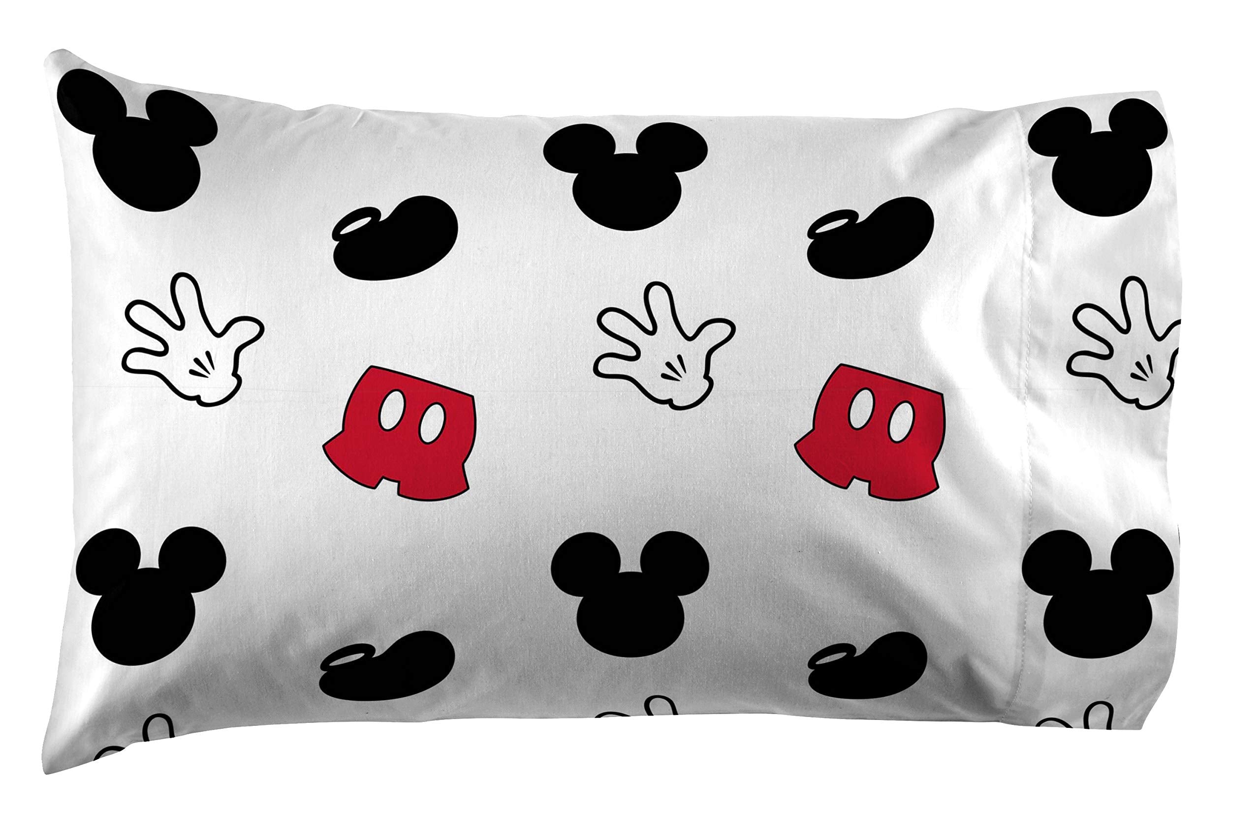 Jay Franco pillowcase detail with Mickey print offering playful bedroom style