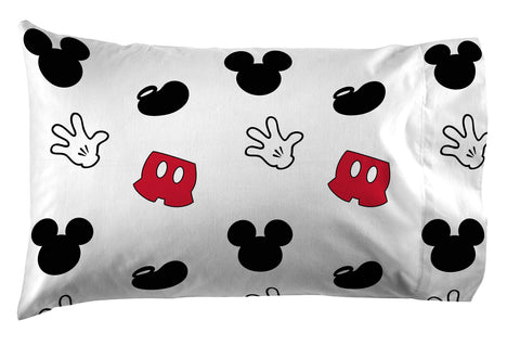 Jay Franco pillowcase detail with Mickey print offering playful bedroom style
