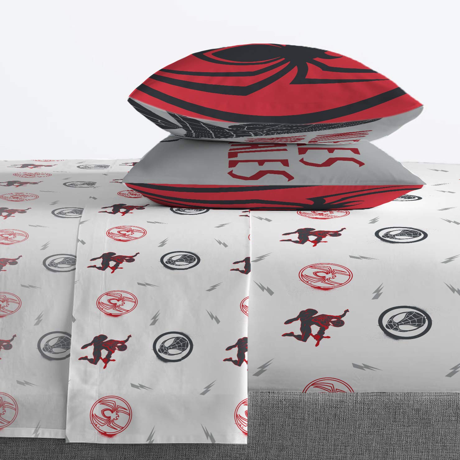 Jay Franco Miles Morales comforter stitching detail highlighting durable construction