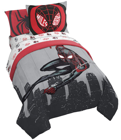Jay Franco Miles Morales comforter front view showing hero design and cozy look