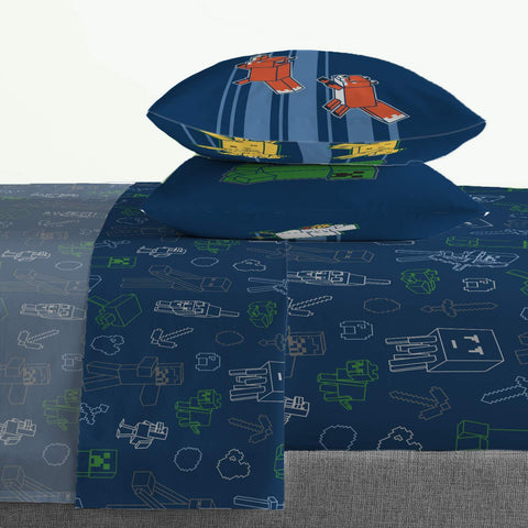 Jay Franco styled bedroom with Minecraft bedding creating a fun, coordinated look for kids and teens
