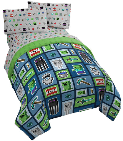Jay Franco comforter front view showcasing Creeper and vibrant design for playful bedroom
