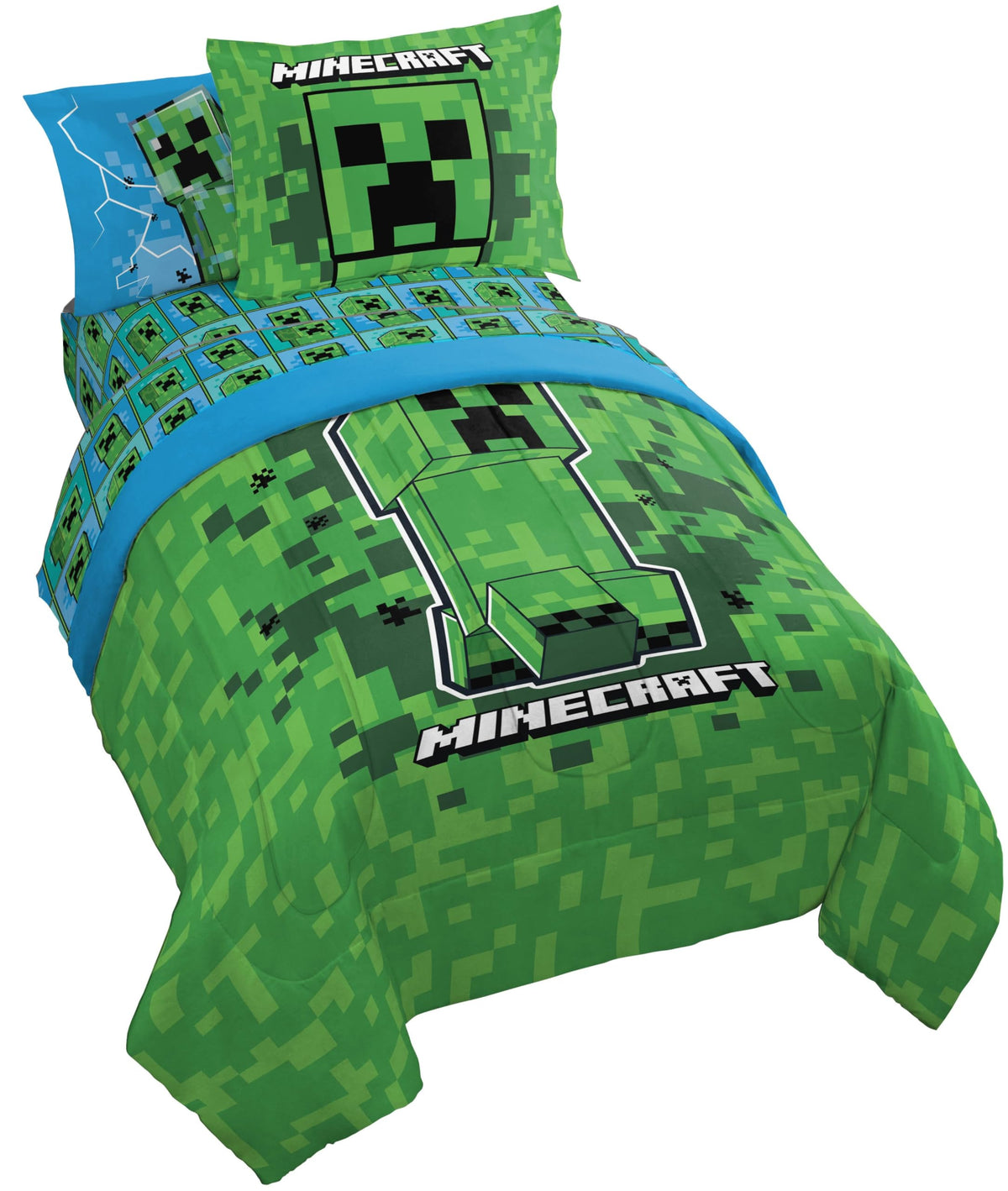 Jay Franco front view of Creeper comforter showing bold design and cozy warmth