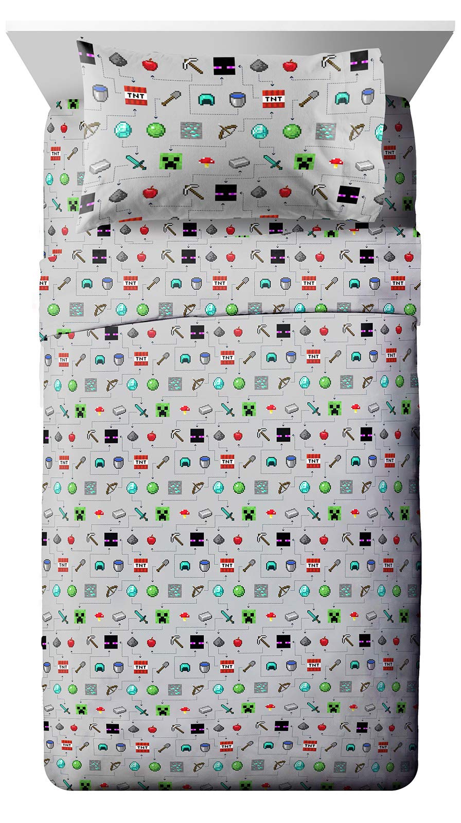 Jay Franco front packaging showing Minecraft design and set contents for easy identification and gifting