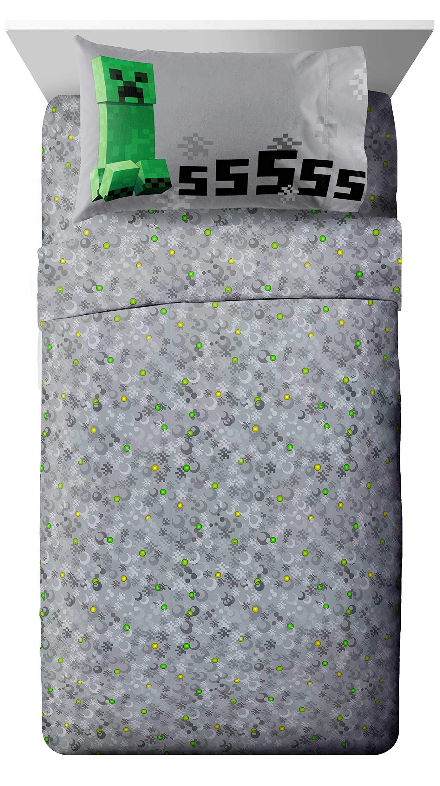 Jay Franco pillowcases detail with Minecraft print offering coordinated sleep comfort