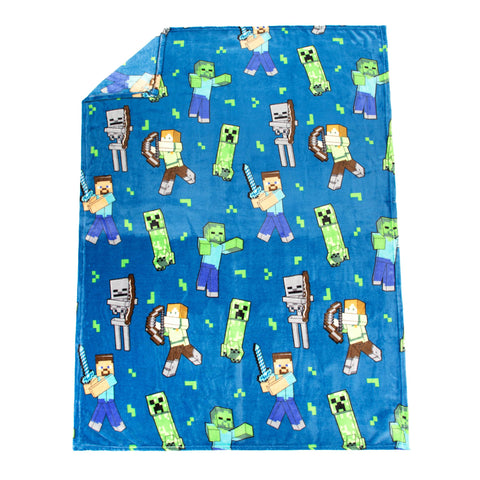 Jay Franco throw draped on sofa demonstrating comfort and colorful gamer styling