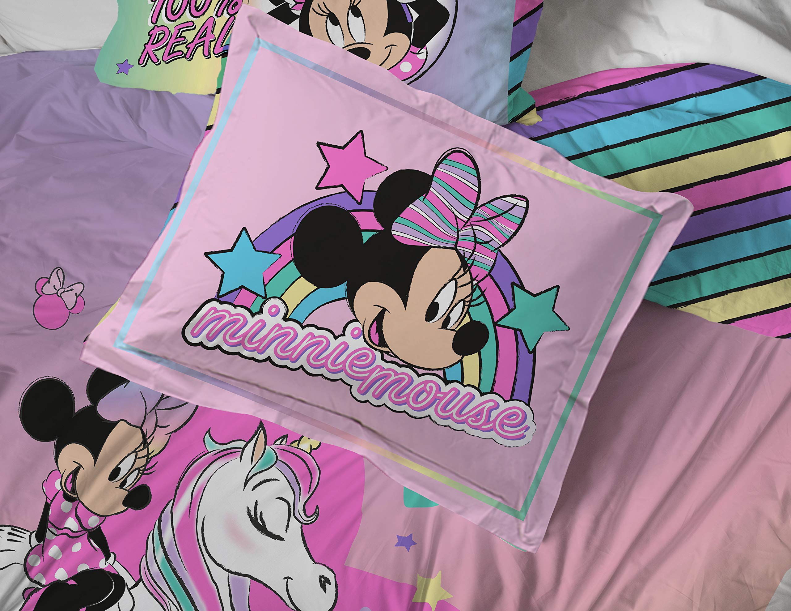 Jay Franco Minnie Mouse fabric texture showing soft brushed microfiber comfort