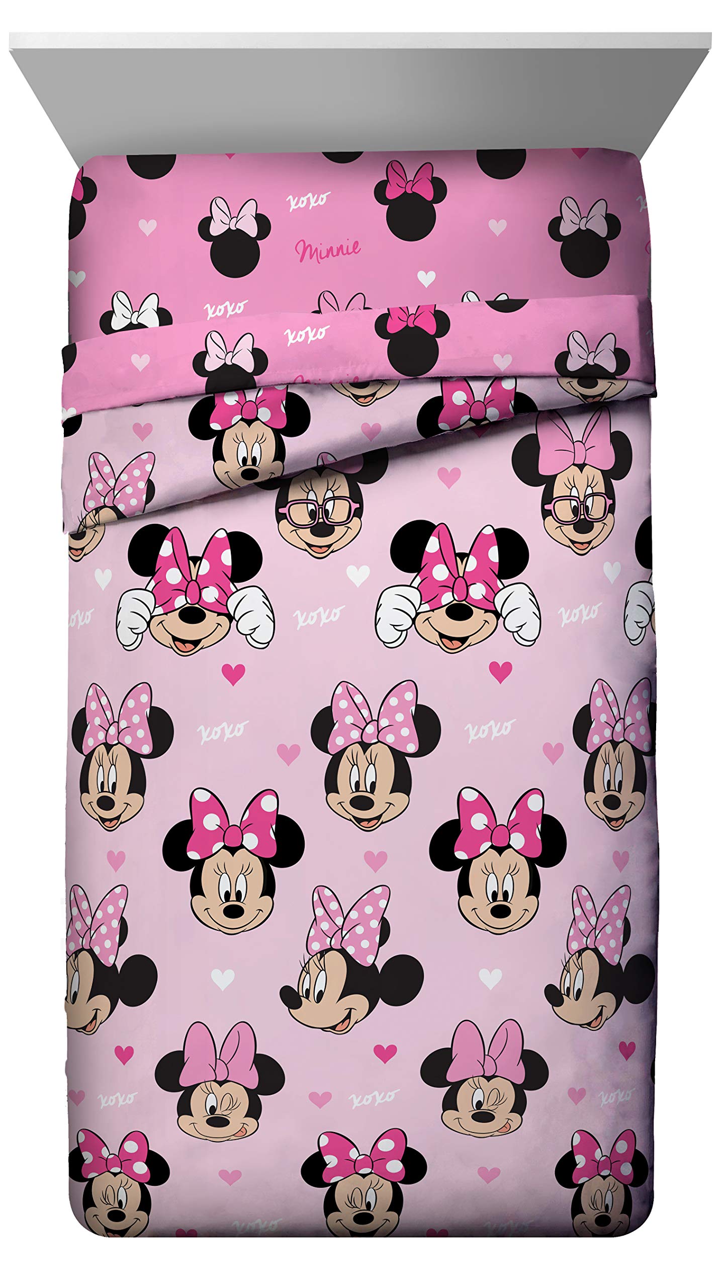 Jay Franco Minnie fabric texture close-up showing soft brushed microfiber comfort