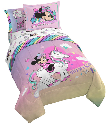 Jay Franco Minnie Mouse comforter front view shows vibrant design and cheerful decor