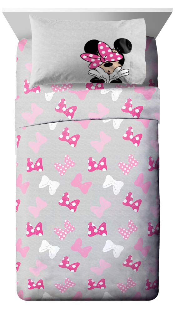 Jay Franco Minnie Mouse pillowcases and shams displayed for layered decorative effect