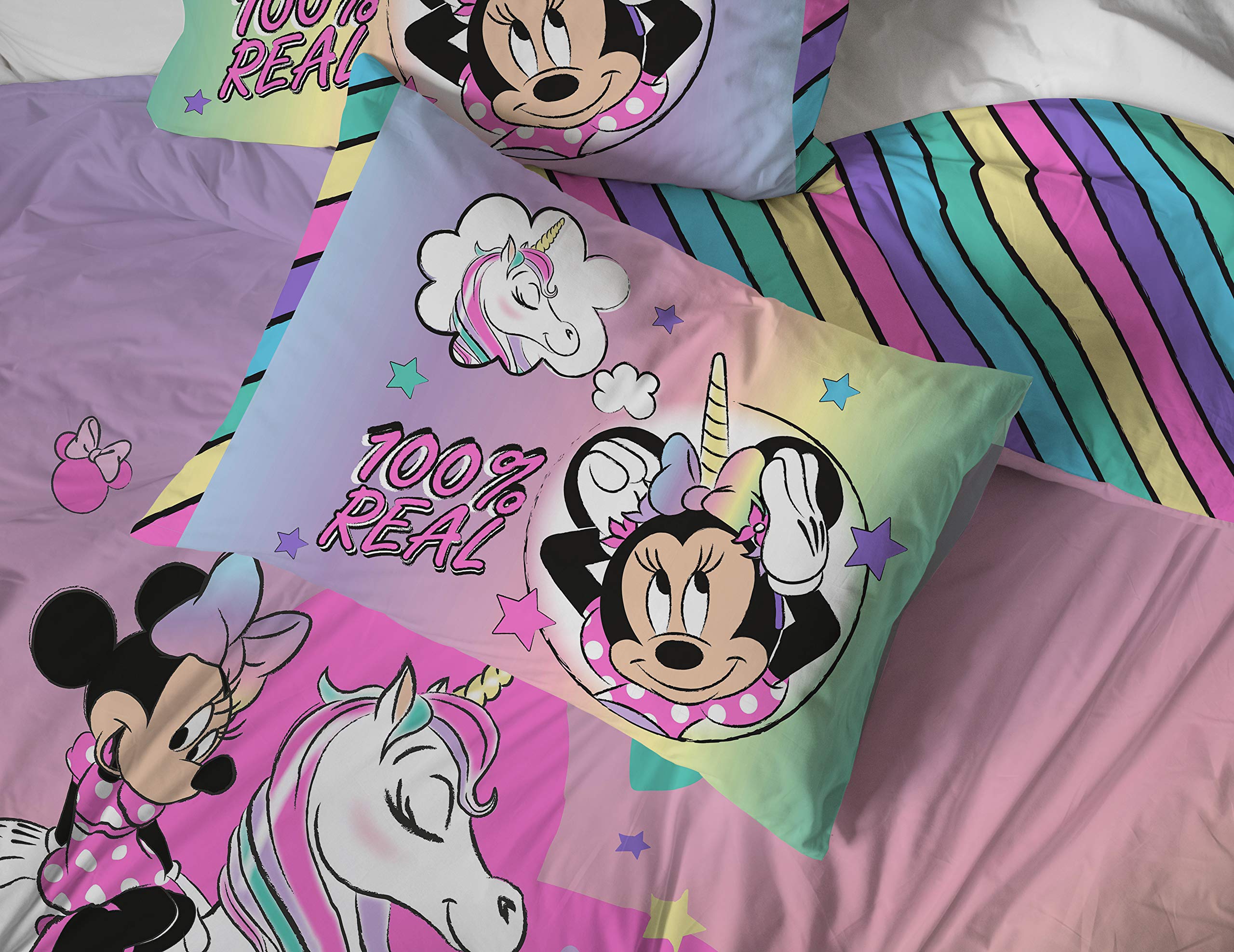 Jay Franco Minnie Mouse rolled up compact for easy storage and travel convenience