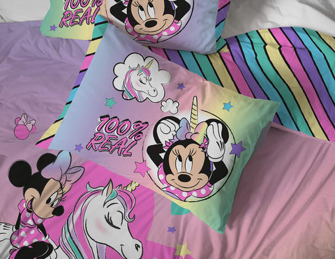 Jay Franco Minnie Mouse rolled up compact for easy storage and travel convenience