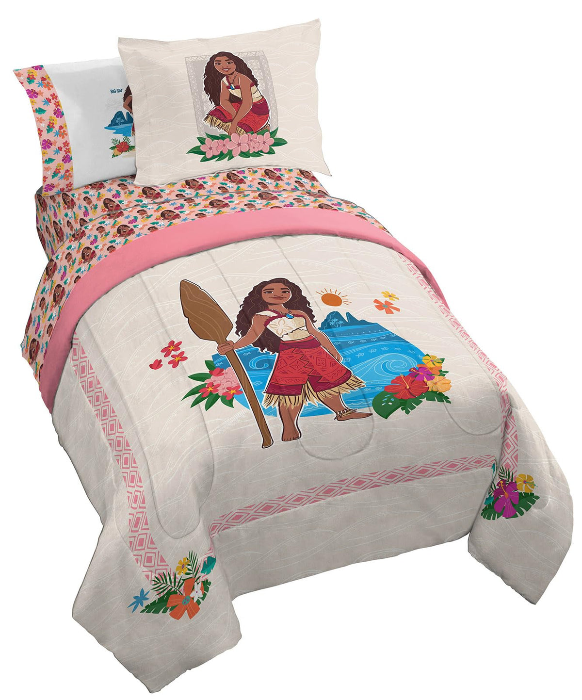 Jay Franco comforter front view showing Moana design and cozy look