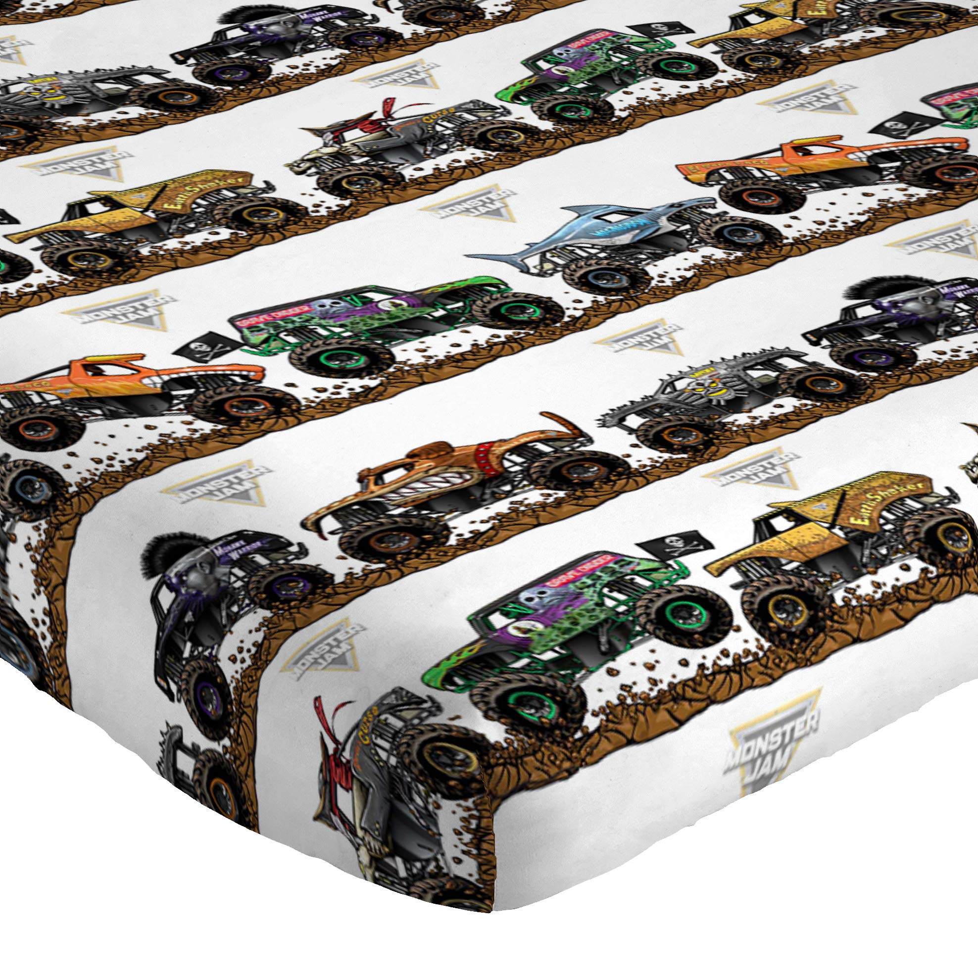 Jay Franco flat sheet spread across bed showing full-size coverage and vibrant print