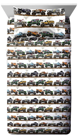 Jay Franco front packaging showing Monster Jam trucks and bright graphics for fun decor
