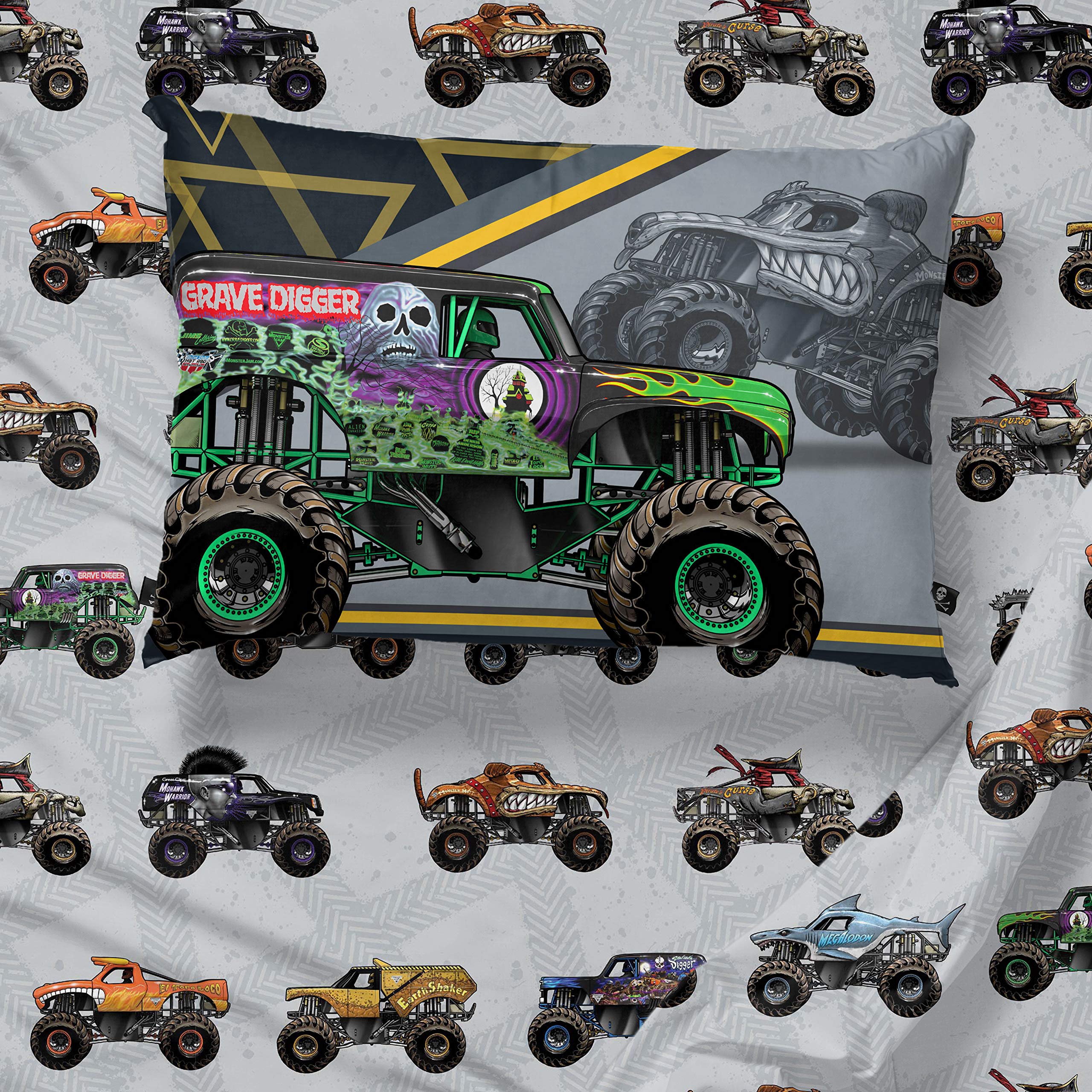 Jay Franco in bedroom lifestyle displays bold truck graphics creating excitement