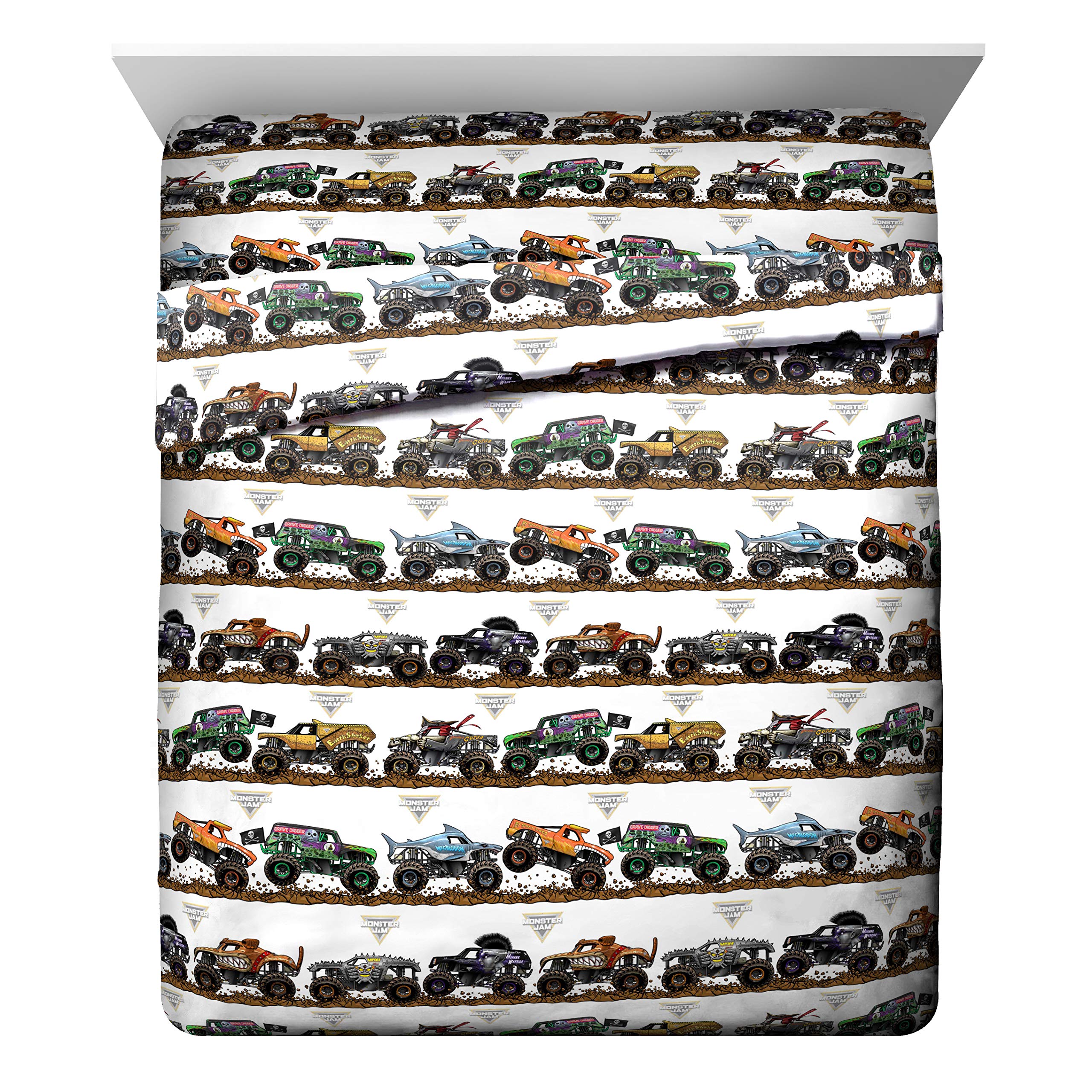 Jay Franco pillowcase detail showing truck artwork and comfortable finish
