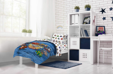 Jay Franco bedding rolled for travel showing compact storage and portability