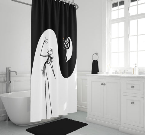 Jay Franco curtain size comparison next to bathtub illustrates 70x72-inch fit