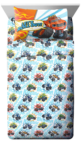 Jay Franco sheet pattern detail with race-themed graphics and fade-resistant print for lasting color