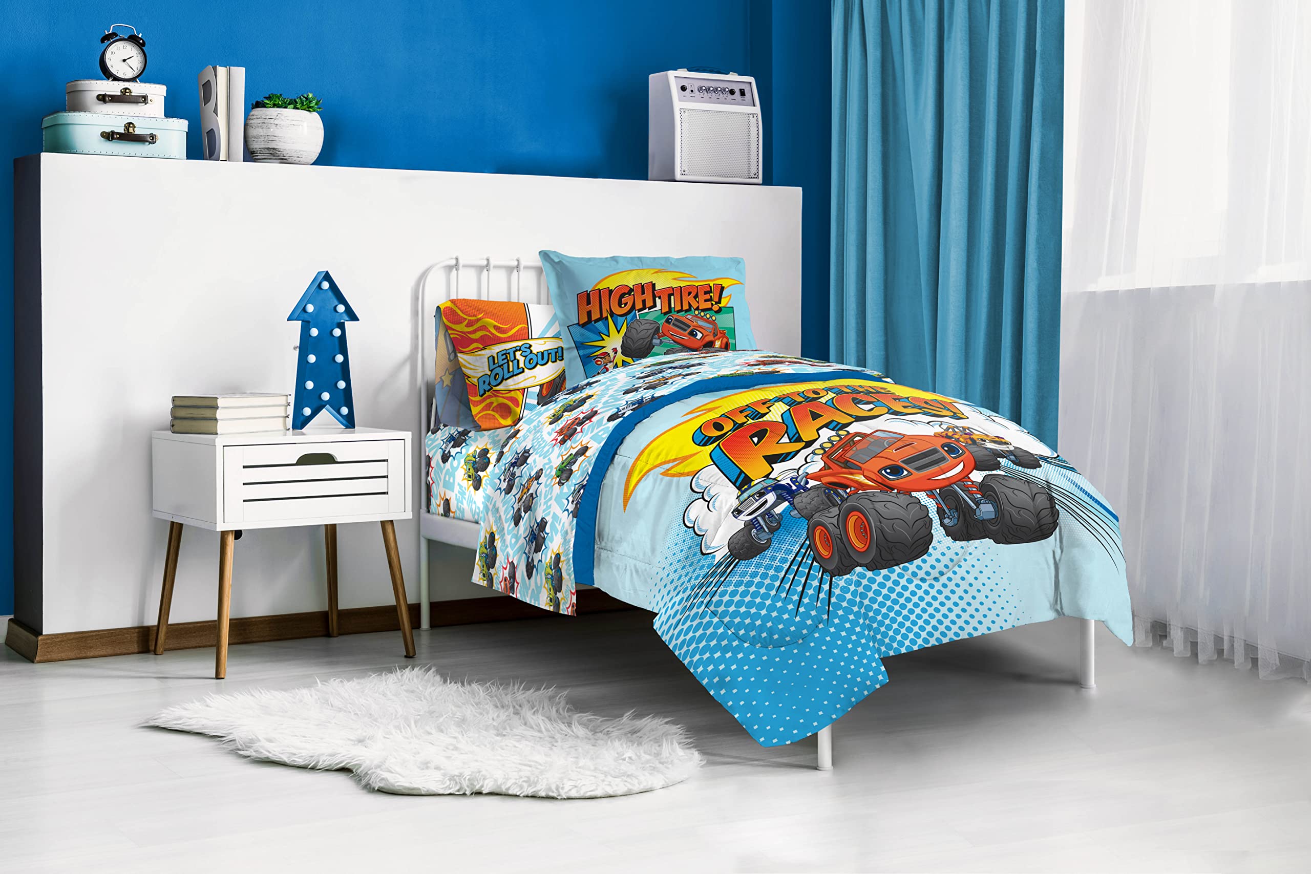 Jay Franco size comparison on twin mattress to demonstrate true-to-size fit and coverage