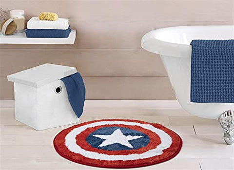 Jay Franco rug beside toy showing 25-inch scale and kid-friendly size