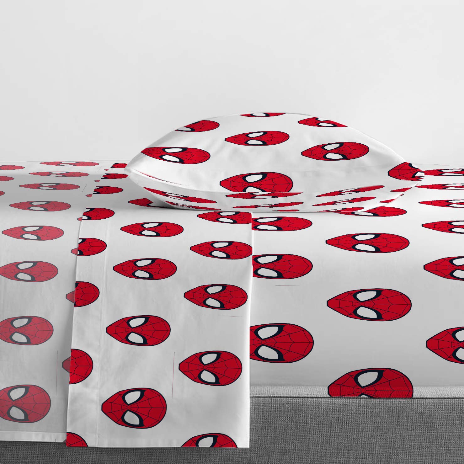 jay franco Spiderman styled bed in kids room showing themed decor and appeal