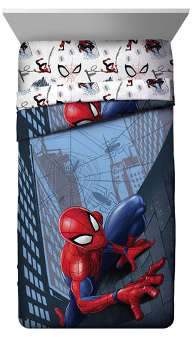Jay Franco Spiderman comforter stitching close-up showing fabric quality and durability