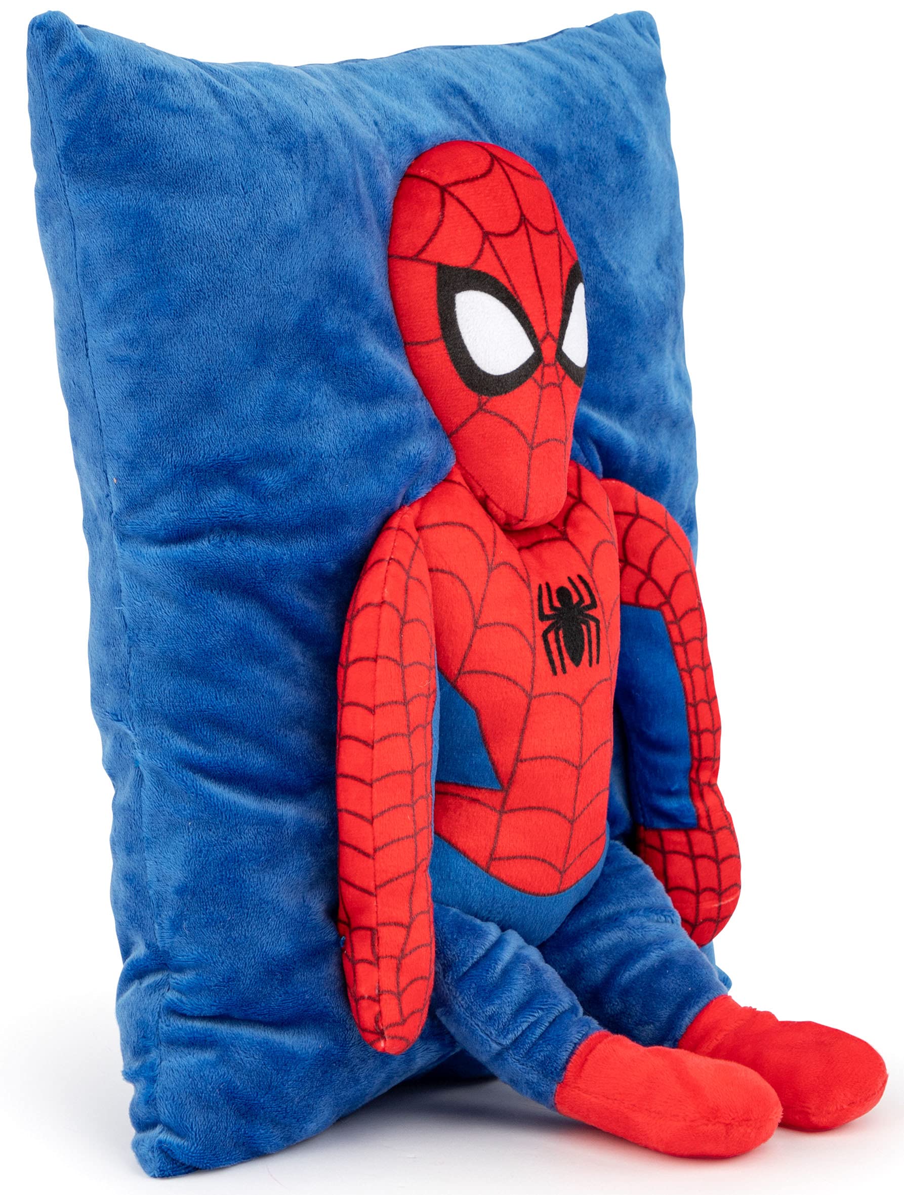 Jay Franco pillow on a child's bed showing Spiderman design adds playful comfort