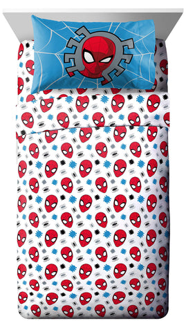 Jay Franco Spider-Man pillowcase and sham detail displaying matched design and comfort