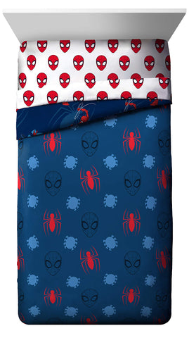 jay franco Spiderman folded sheet set showing neat storage and travel readiness