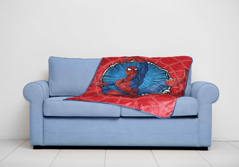 Jay Franco Spider-Man blanket folded to show size and easy storage benefit
